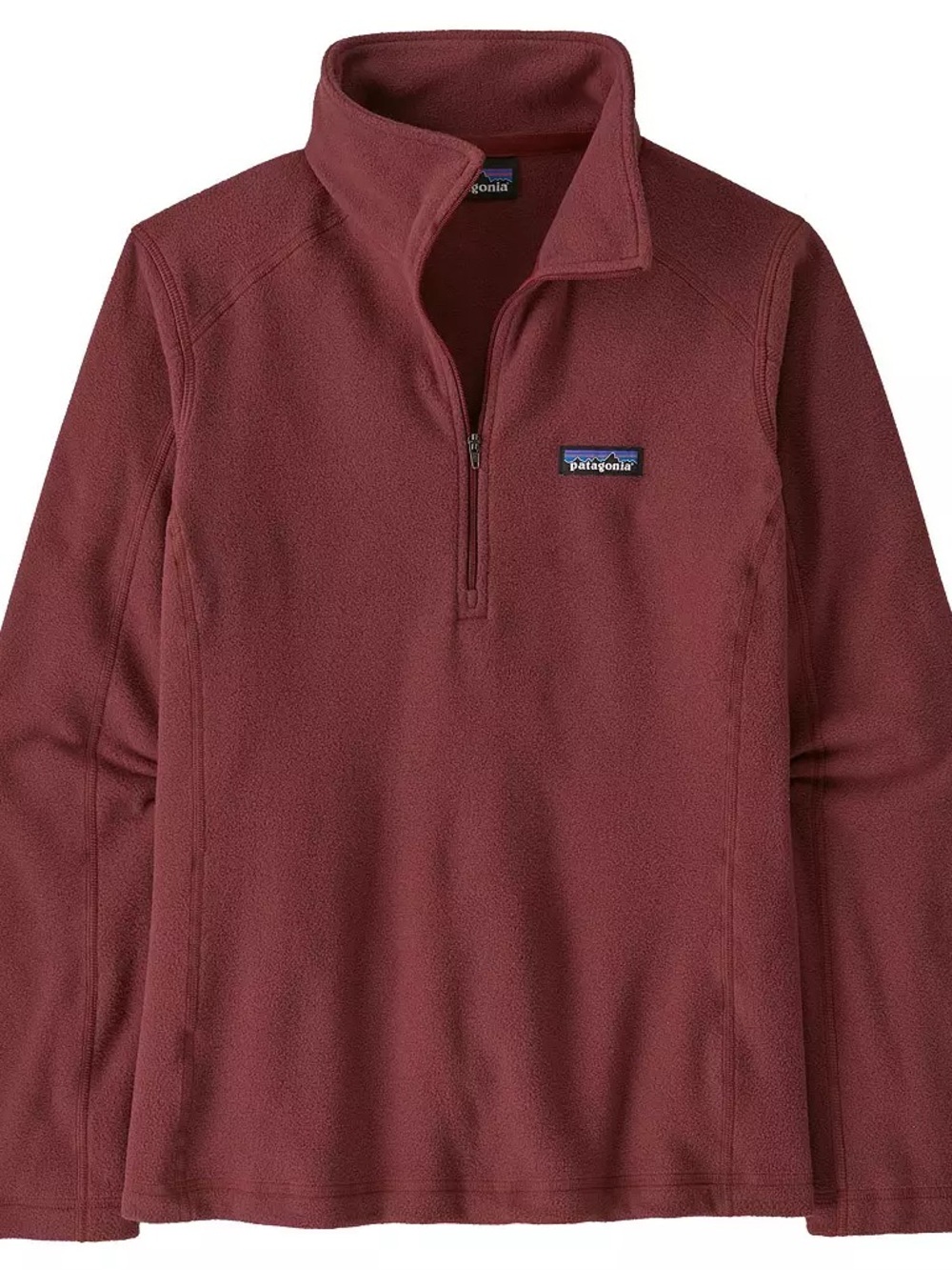 Patagonia Women’s Micro D 1/4 Zip Fleece in Sequoia Red / Dark Maroon Burgundy